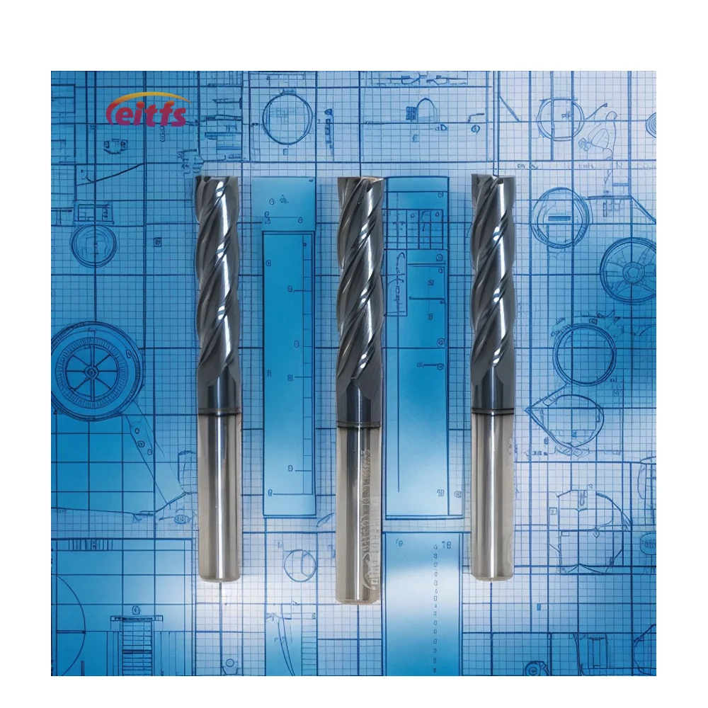 Eitfs endmill 4e four edge straight shank flat end milling cut carbide tipped circular brush cutter blade keywords End Mill