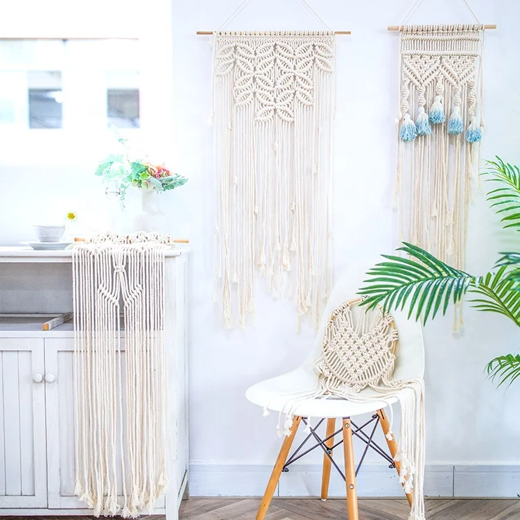 2022 Boho Wedding Decor Hand Cotton Woven Wall Tapestry Bohemian Wall Art Hanging Macrame Large Hanger Wall Hanging Tapestries
