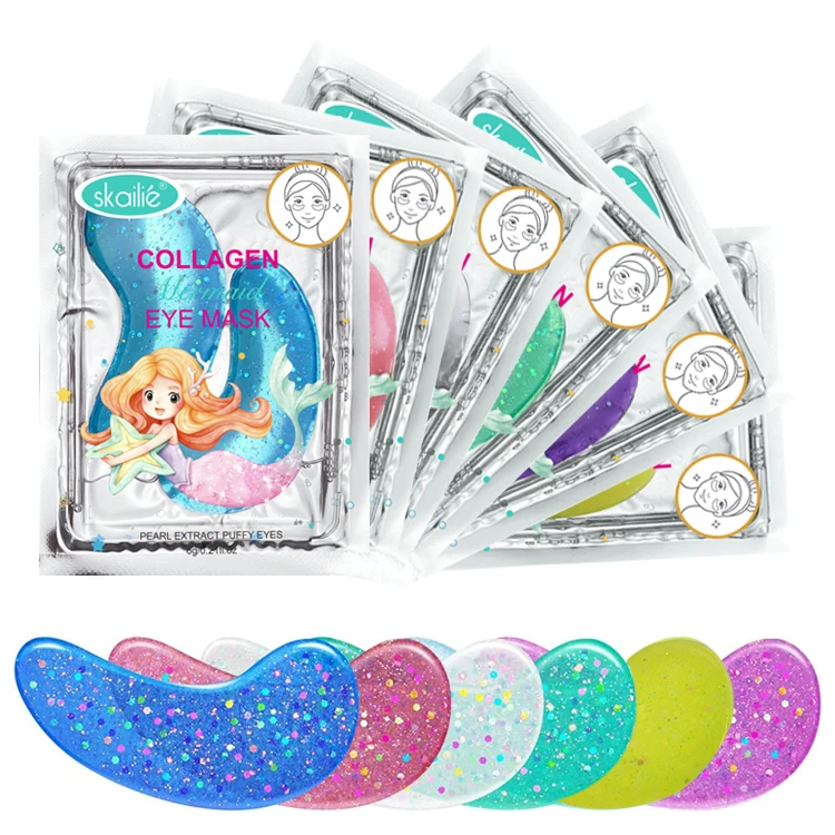 Latest Design Eye Patches Hydrogel With Glitter  Skin Care Collagen Eye Mask For Women