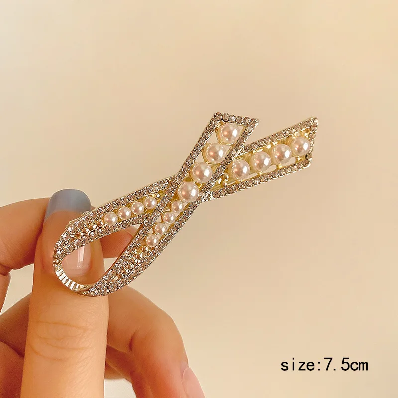 Fashion Pearl Bow Head Side Hairpin Korean Handmade Hair clip Hairpin for Kids Girl (H015C)