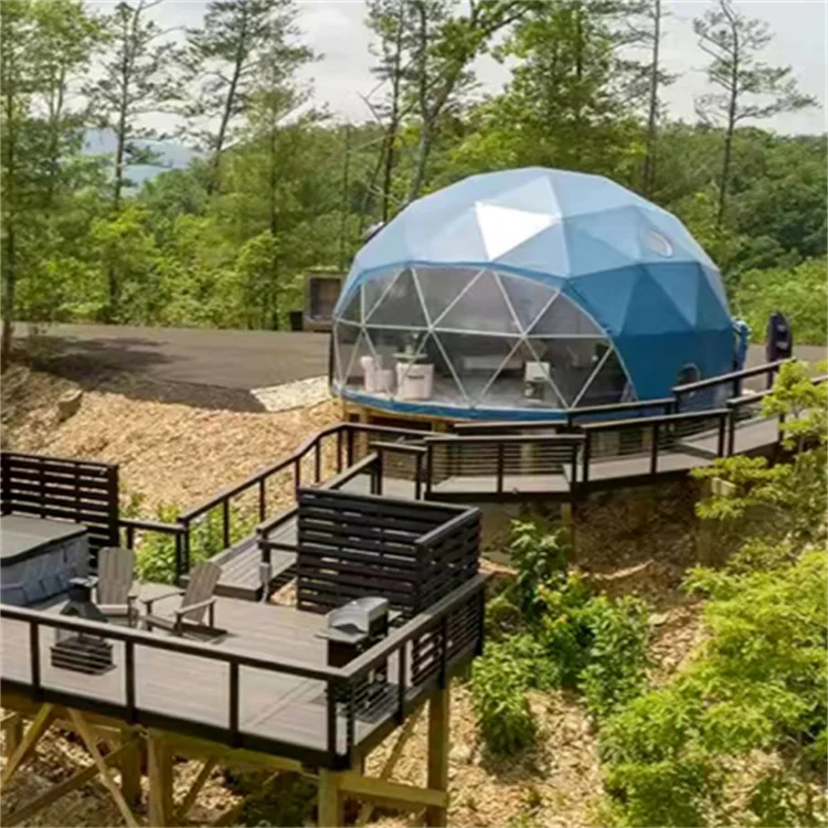 pvc igloo geodesic dome hotel outdoor aluminum structure camping tent hotel luxury dome house glamping round dome tent