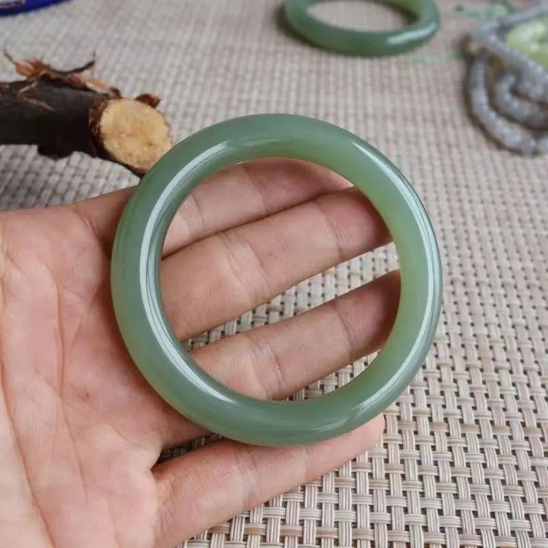 Wholesale Creative Handmade Natural Nephrite Jade Crystals Semi-precious Stone Bangles Bracelet Yoga Jewelry For Women