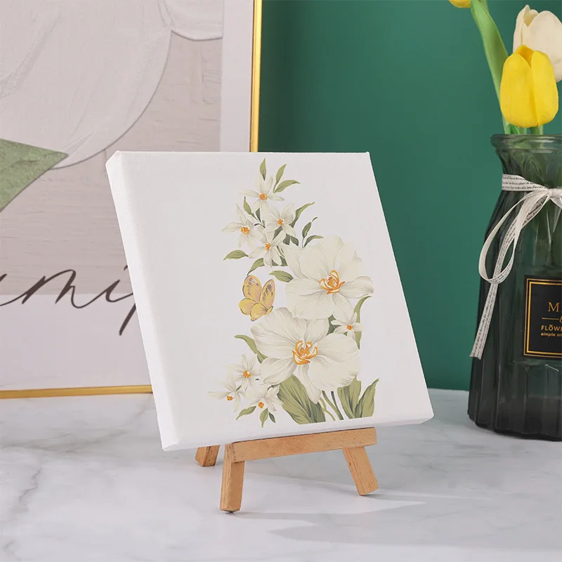 Cotton Wooden Canvas Frame Small Blank Stretched Canvas For Acrylic Drawing