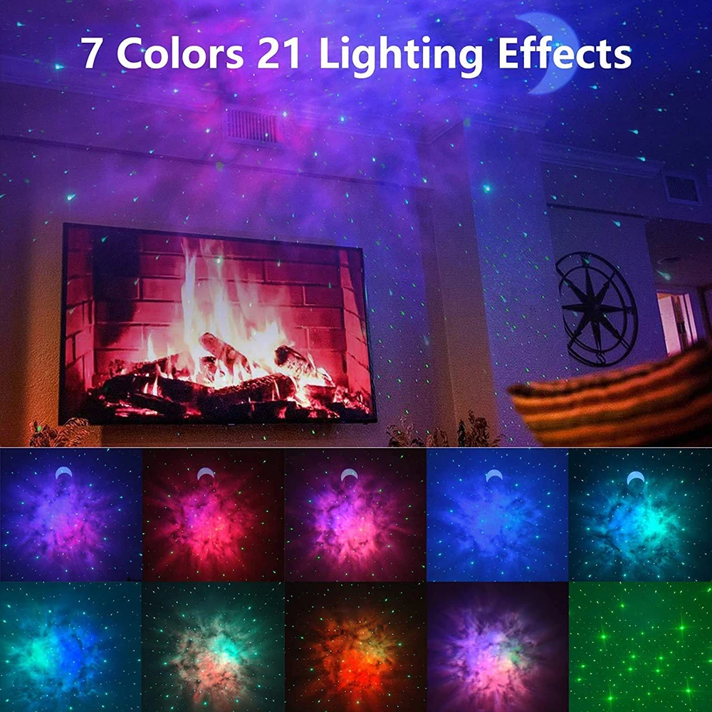 3 in 1 LED starry sky projector night light projector ocean wave music laser starry sky projector