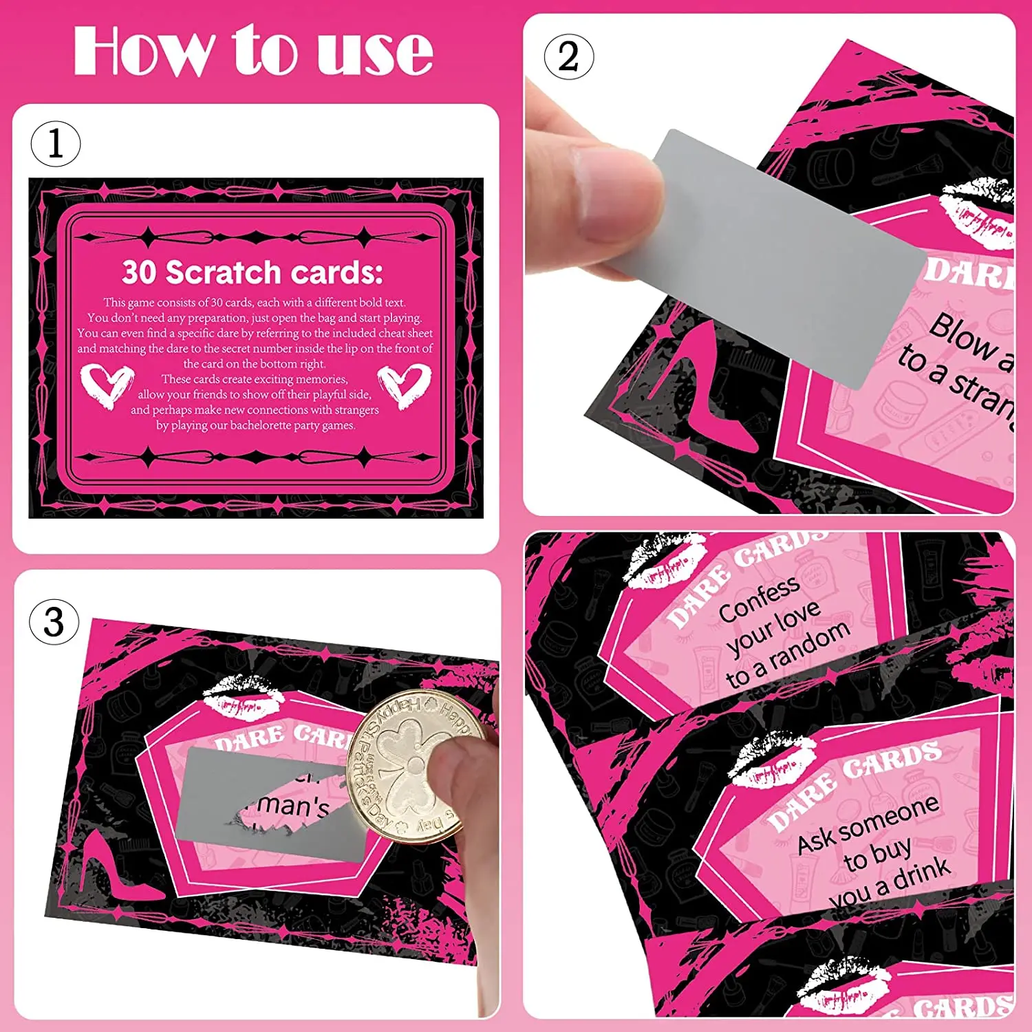 Party Dare Cards Scratch Off Cards and Scratch Off Label Night Out Scratch Off Activity Funny Dares Cards for Party Supplies