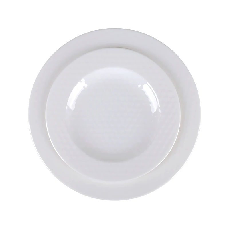 Tableware Factory Non-Toxic And Durable  Elegant Dot Pattern Shallow Plate Design Your Own