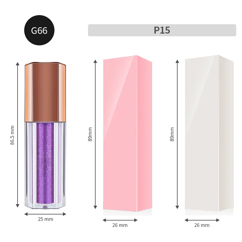 Small batch hot-selling pentagonal high-gloss diamond pearlescent fine glitter lip gloss lip glaze glass mirror lip gloss