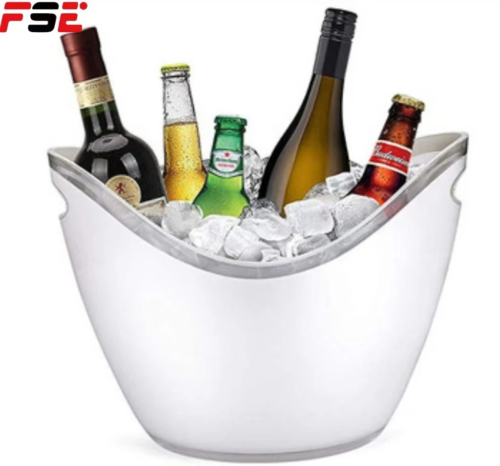 FSE 8L Plastic Ice Bucket Beer Cooler Ice Bucket White Black  Ice Buckets For Wine