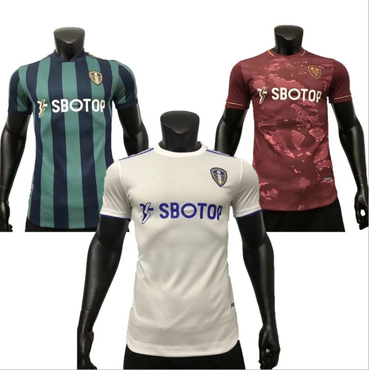 
2021 High Quality Leeds United Home and Away Shirt Short Sleeve Football Suit Adult Training Suit Leeds United Kids Suit 