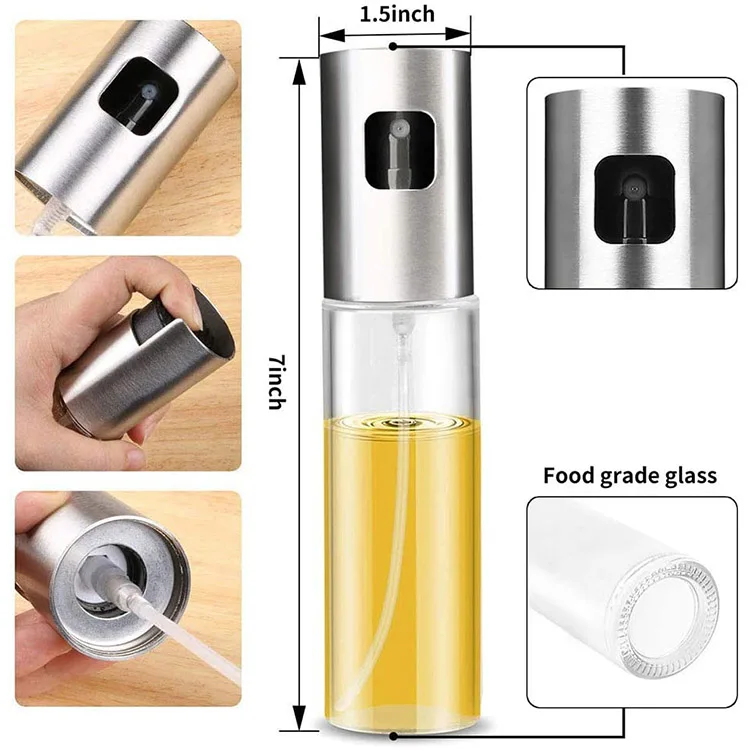 
Oil Sprayer Dispenser, Spray Bottle for Oil Versatile Glass Spray Olive Oil Bottle for Cooking,Vinegar Bottle Glass(1 PCS) 