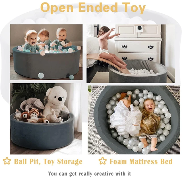 SUNNUO Soft Round Foam Ball Pit for Baby, Toddler, Boys & Girls