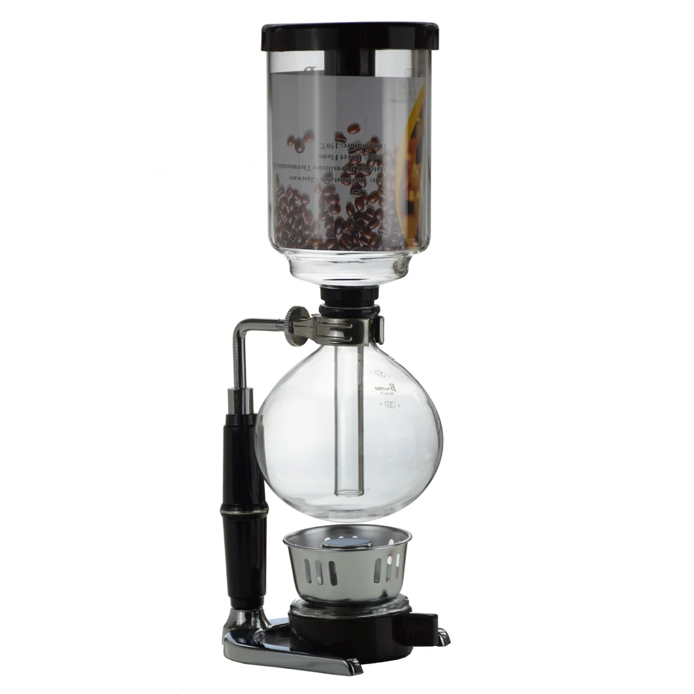 Hot sale 3 Cup Coffee Siphon Tabletop Siphon Coffee Maker silver BT3