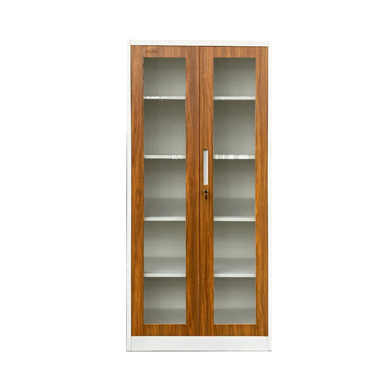 Factory Cheap Price White Office Filing Steel Swing Door Storage Steel Home Cabinet Within 5 Layers Cupboard