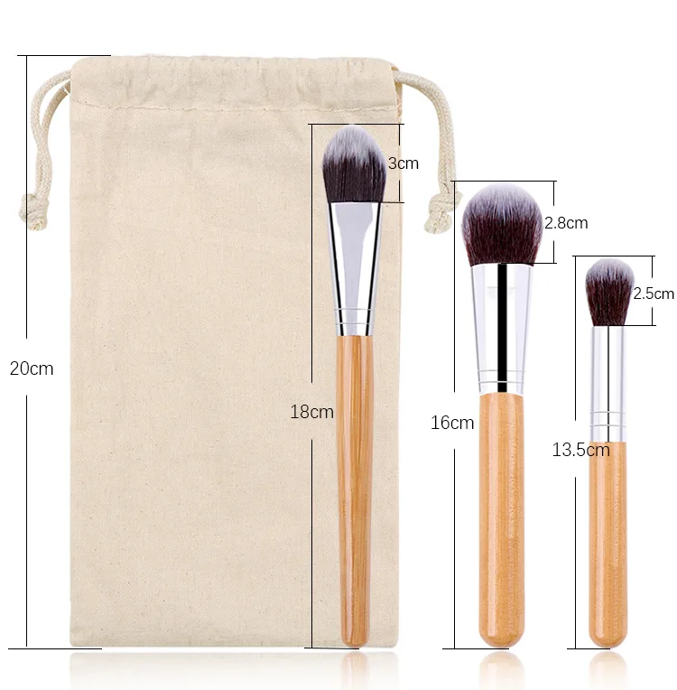  Banfi 11 шт Brochas De Maquillaje Bambu Кабуки кисти Китайский Логотип Натуральная бамбуковая ручка набор кистей для
