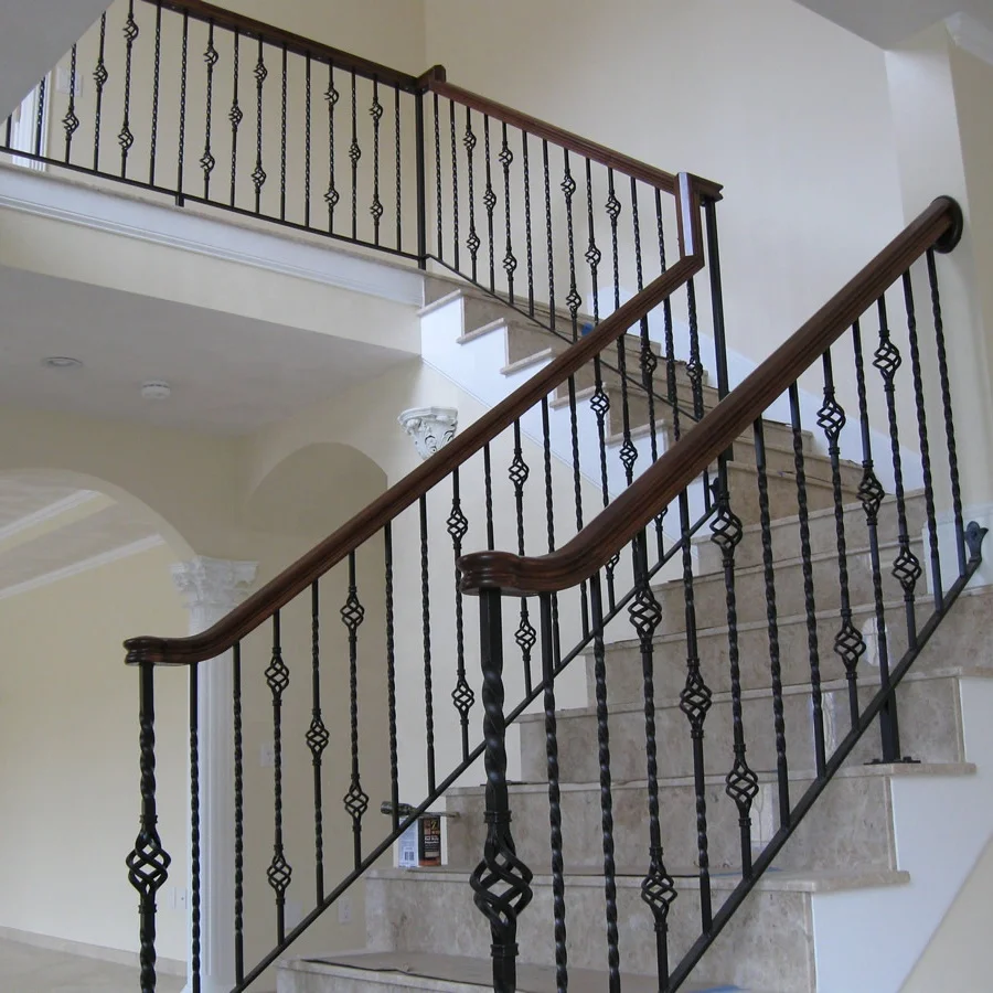 Top-selling artistic iron stair handrail,cast iron handrail