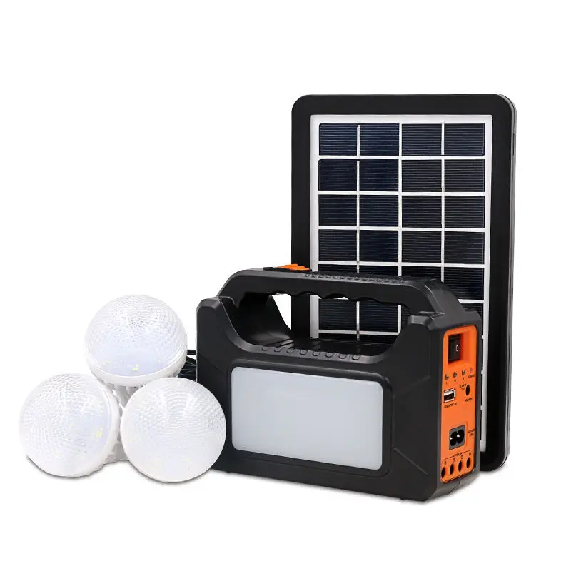 3 Light Bulbs Home Lighting Super Portable Lead Acid Battery Electric Solar Generator System Phone Charger Solar Power Station
