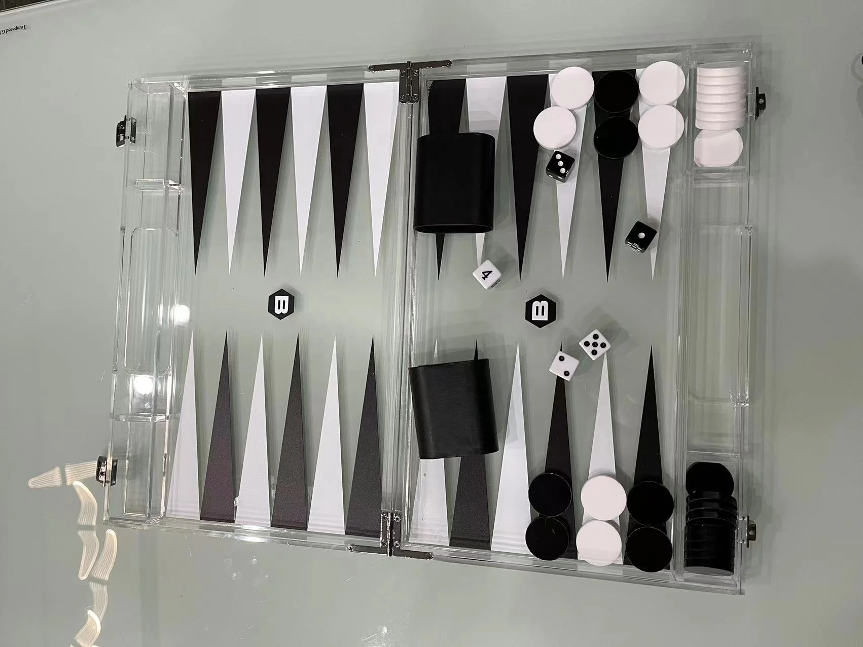 Custom Luxury Acrylic Backgammon  Chess Board Game Set Classic Acrylic Chess Set Chess  Party Games