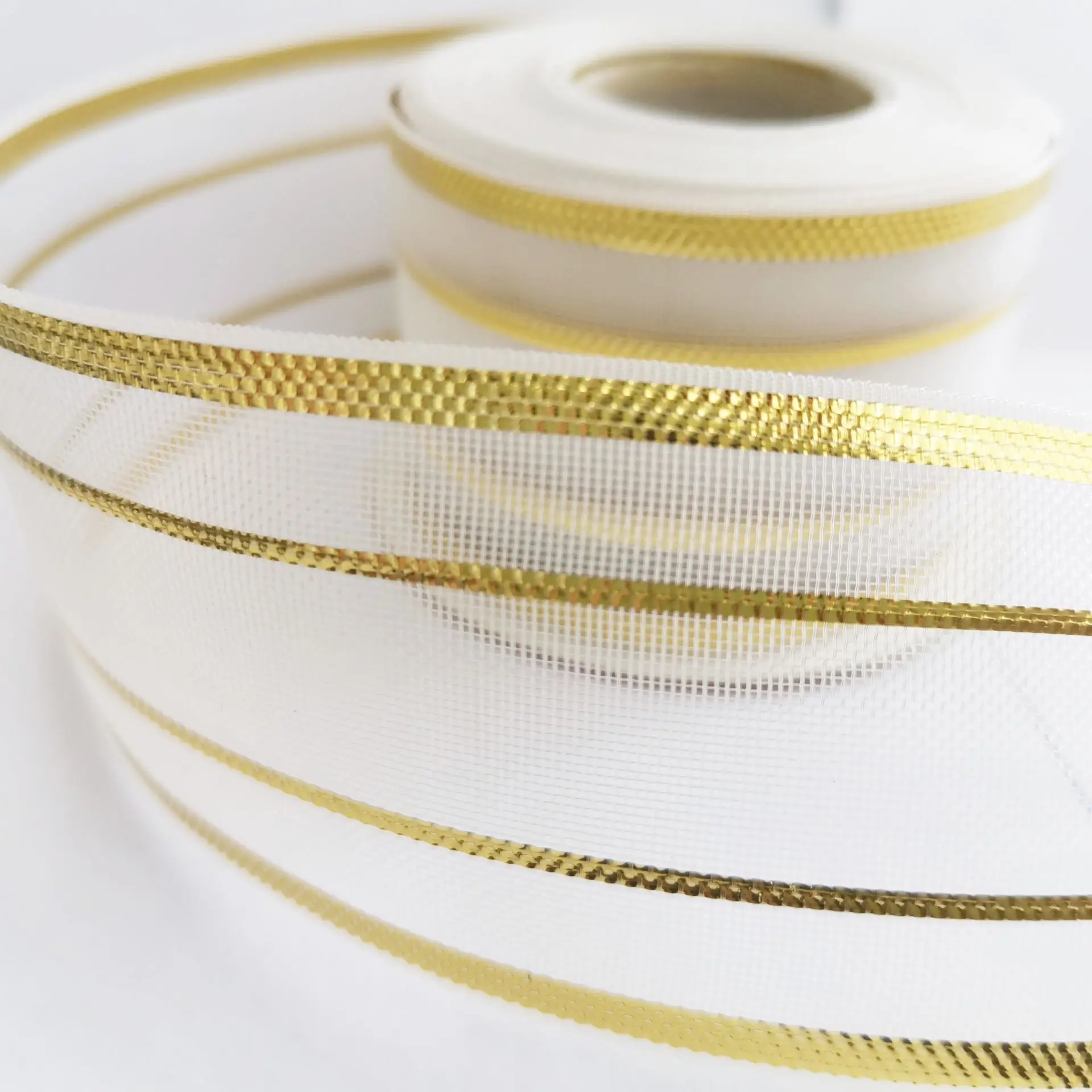 Good Quality Ribbon OEM Customized Fancy Grosgrain Double Faced Satin Glitter Gift Ribbons