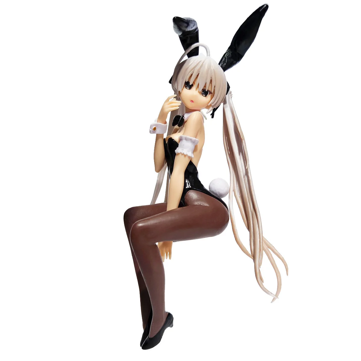 Anime Role Kasugano Sora Figure Rabbit Girl Black Silk Sexy Model Toy Gift 17CM Action Figure Doll Pressing Instant Noodles