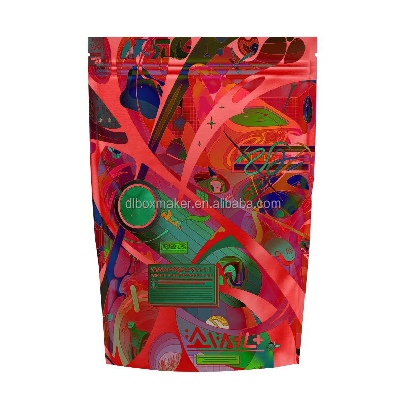 Smell Proof Mylar Bag 1 oz 2 oz Childproof Stand up Pouch Custom Design with Logo 3.5 g Zip Lock Zipper Packaging Plastic Bags