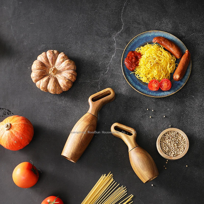 Woodsun Kitchen Accessories Wooden Spice Manual Pepper Grinder Wood Set