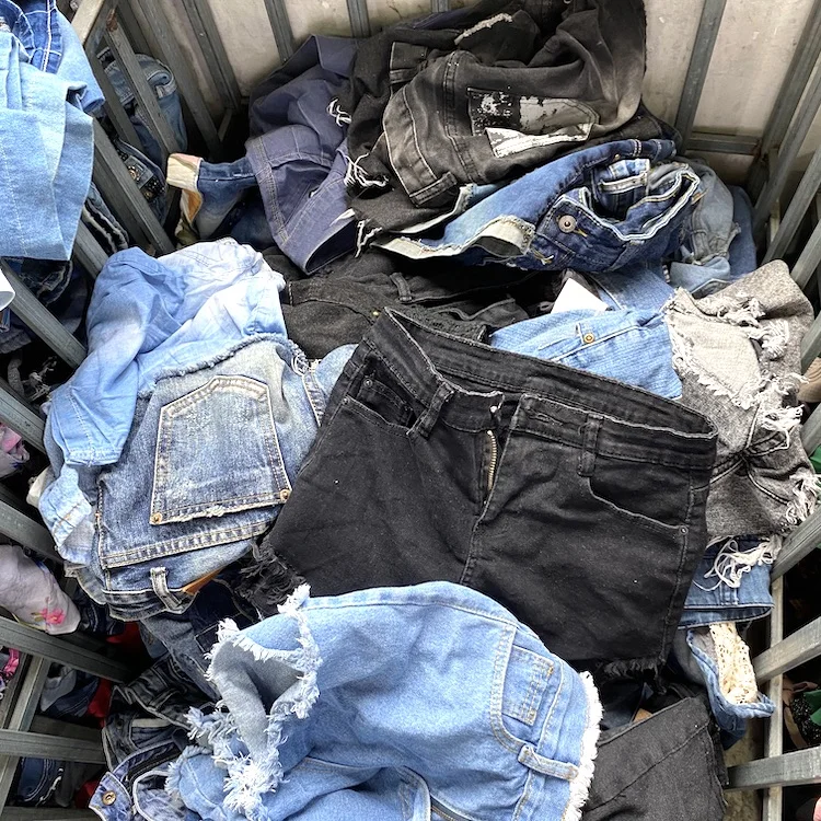 Fashion design used denim jean shorts used clothing clothes for sale in china