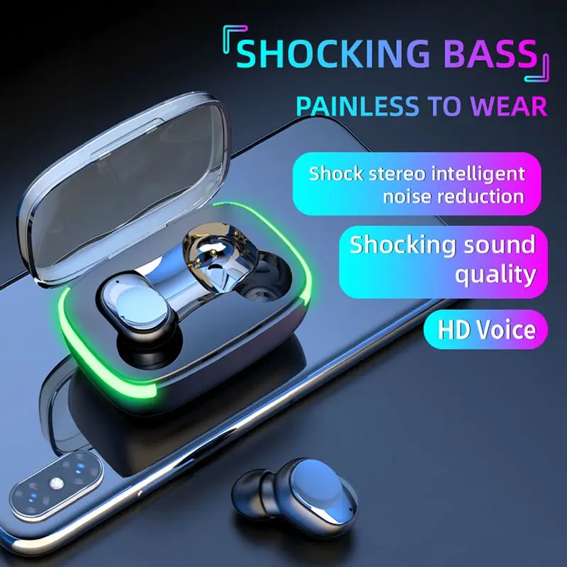 Y60 Tws Mini Fone Bt 5.1 Noise Cancelling Earbuds AI Voice Assistant Siri Colorful Breathing Lamp Gaming Wireless Earphones