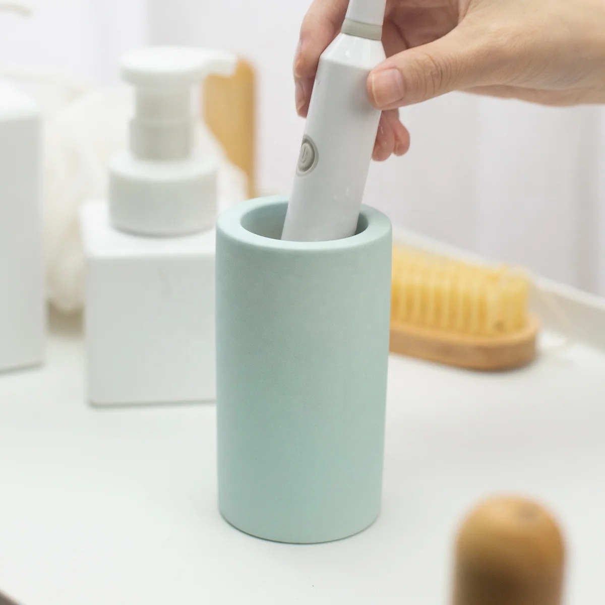Ceramic Anti-Bacterial Mould Proof Water Absorption Diatomite Toothbrush Holder