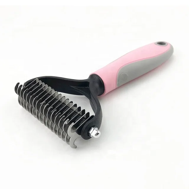 2024 Ebay China Supplier Stainless Steel Two Side Pet Dematting Comb Dog Grooming Rake