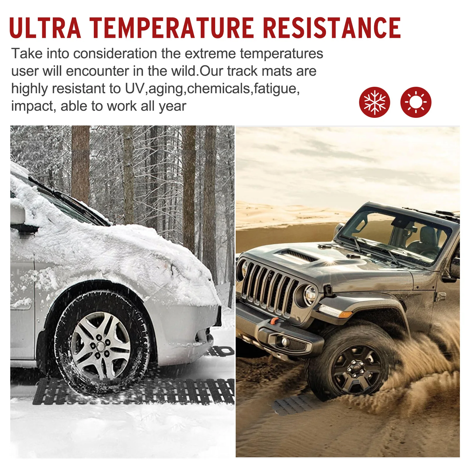 FIERYRED Tpr Sand Mud Snow Tire 4x4 Traction Boards Recovery Track