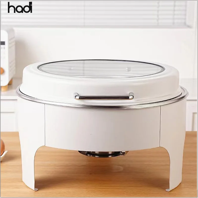 Hotel Restaurant New Style 9-Litre Stainless Steel Buffet Chafing Dish in Gold Electric Fuel With Glass 9L Capacity