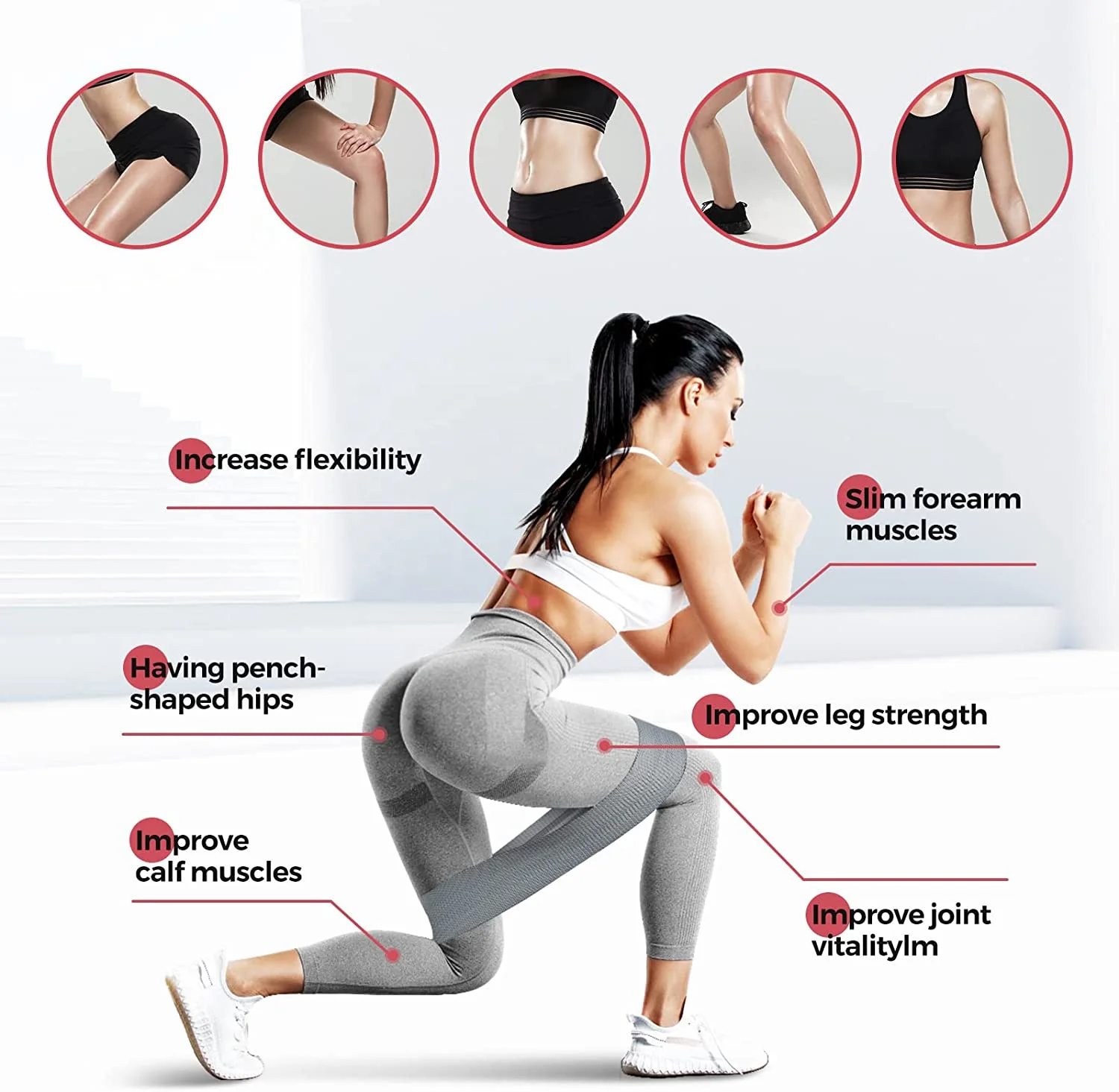 fabric hip booty exercise resistance bands set custom logo Wholesale loop elastic Yoga workout gym home fitness bands set S/M/L