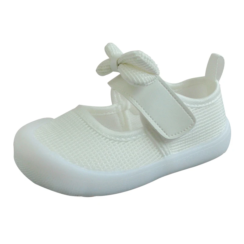 Little Girls Jelly Bottom Princess Shoes Bow Up Mesh Leisure Walking