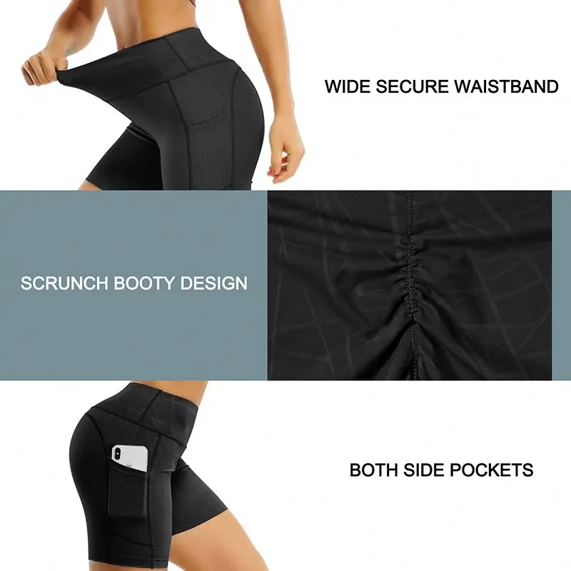 Women yoga sports shorts high waist super stretch summer running workout yoga biker shorts