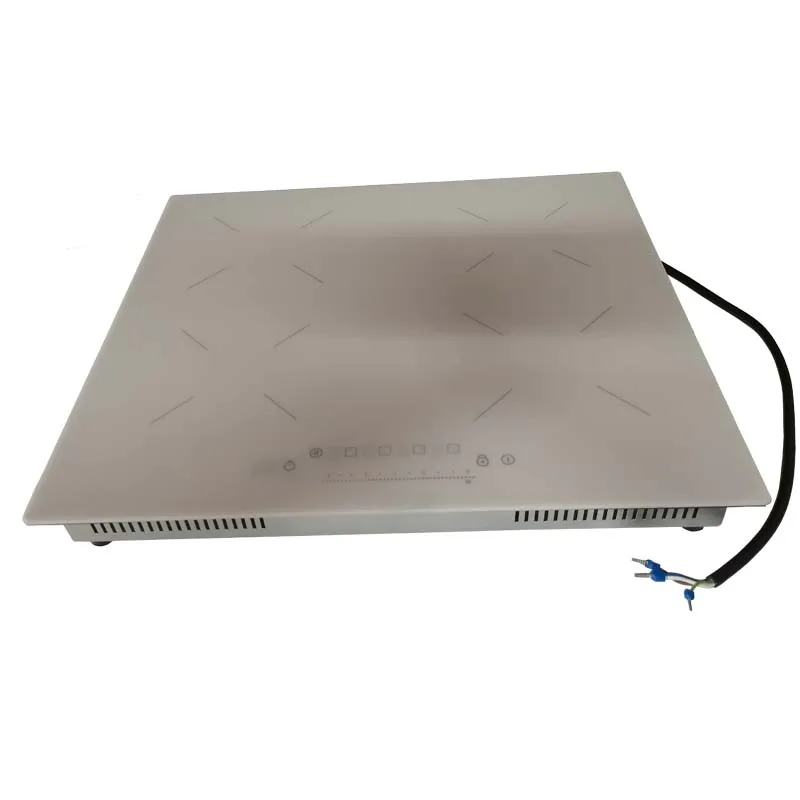 LF Manufacture 4 Head White Glass Induction Cooker 7600 Watt Induction Stove Built In With 4 Fans