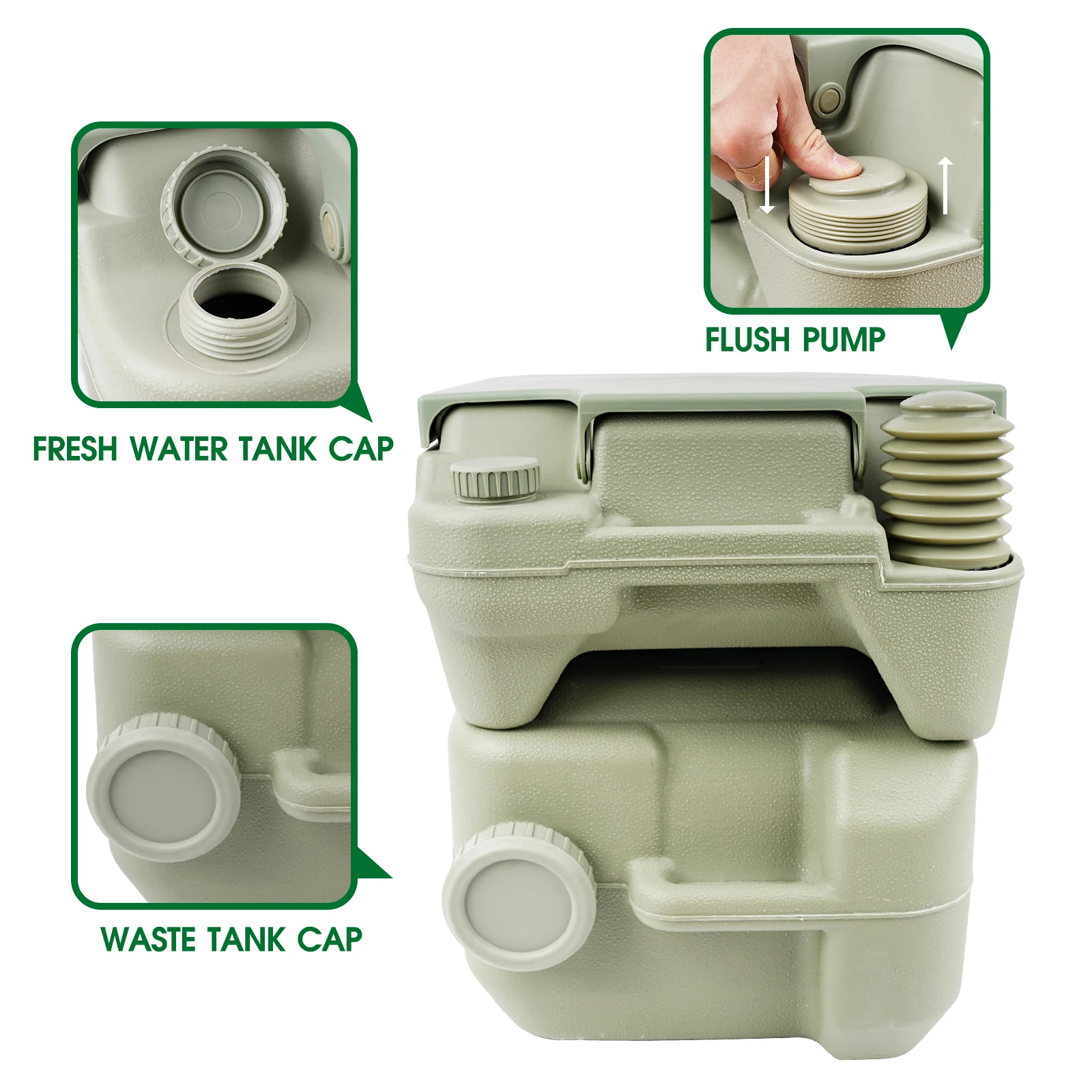Outdoor Plastic Retractable Portable Mobile Toilet Movable Camping WC Folding Toilet Portable Car With Spray And Bag