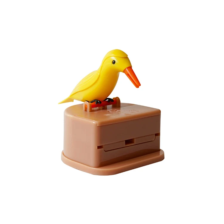A659 Fully Automatic Storage Toothpick Dispenser Dinning Table Decor Press Type Toothpick Holder Bird Shape Smart Toothpick Box