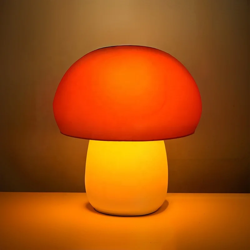 2024 new design USB carton children room minimalism kids LED mushroom shape shade table night lamp light