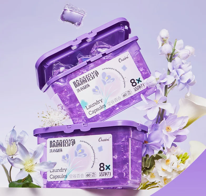 Deep Clean High Quality Lily Scent Customize Long Lasting Freshness Laundry Detergent Capsule Pods Fragrance Private Label