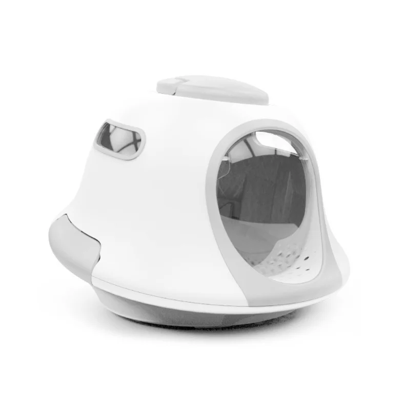 Pet cat litter box big basin similar to space capsule