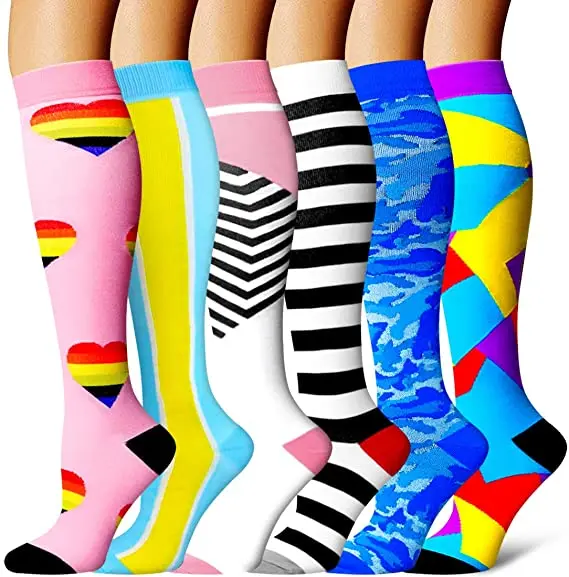 Unisex outdoor football athletic medical grade 20-30 mmhg compression sport socks