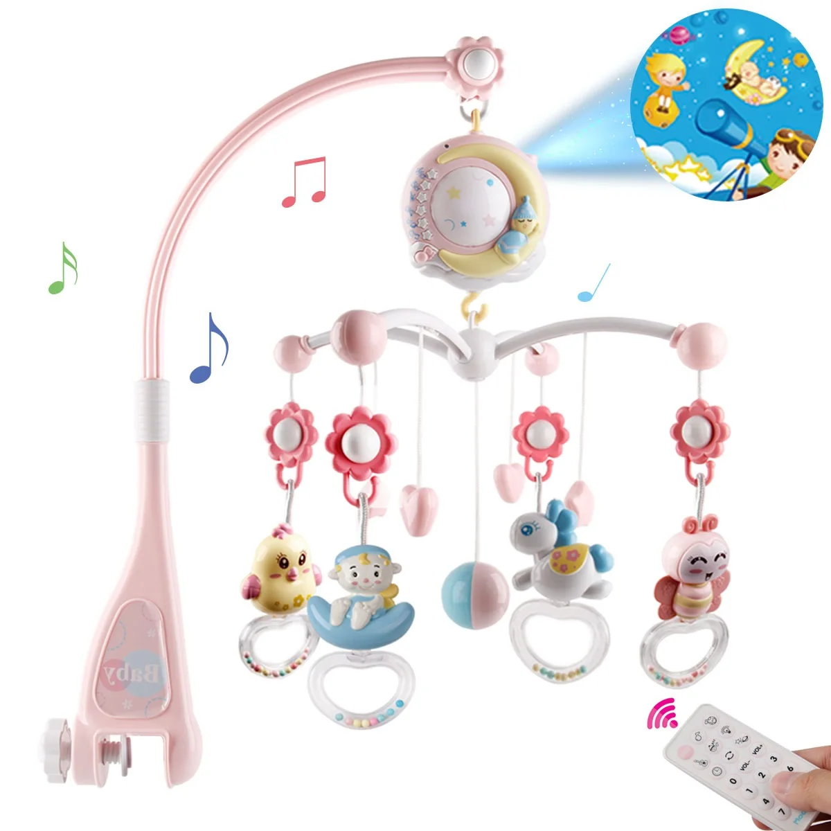 Sleep Music Soothe Restless Emotions Baby Bed Bell Toy Plastic Crib Hanging Baby Music Bed Bell Crib Mobile