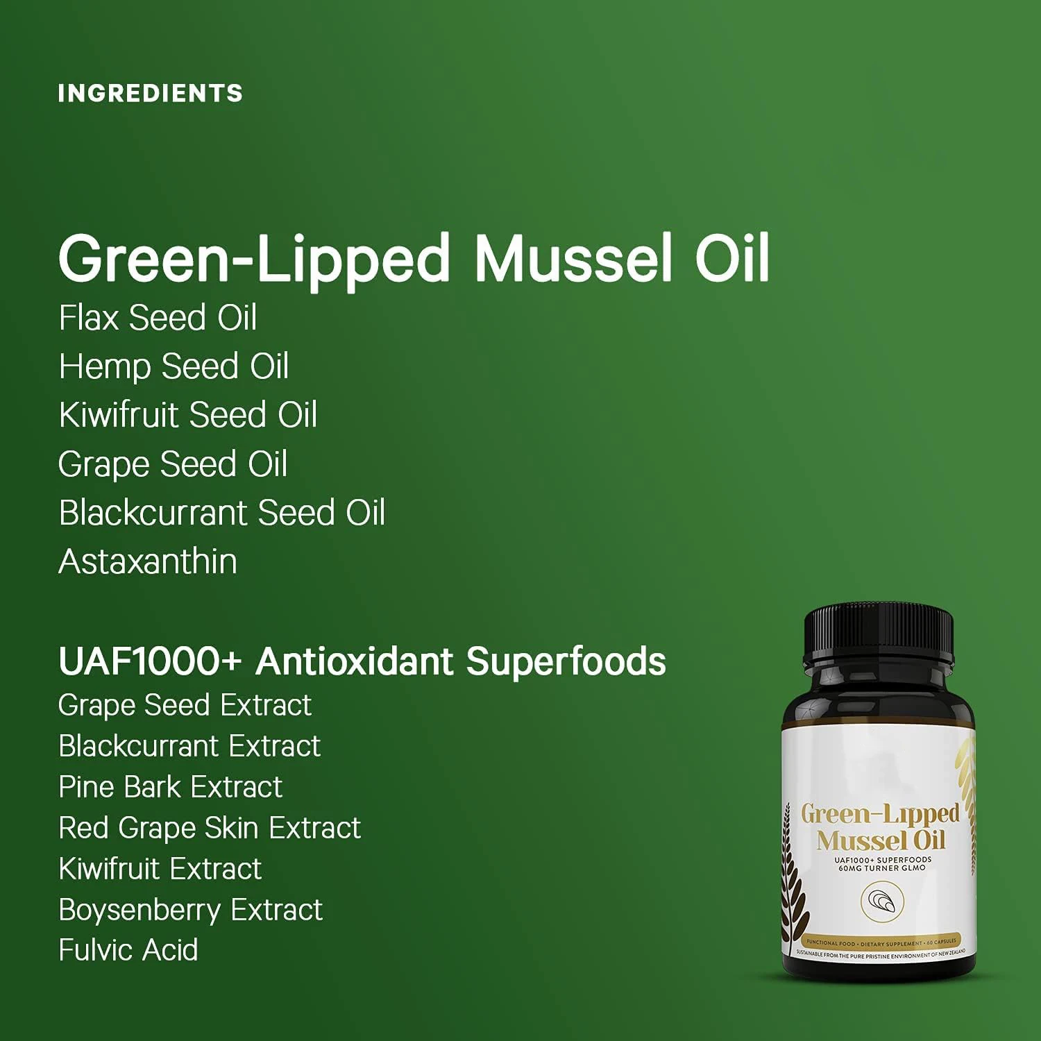 Green Lipped Mussel Oil Super Antioxidant for Superior Joint Comfort And Mobility With No Fishy Aftertaste Softgels