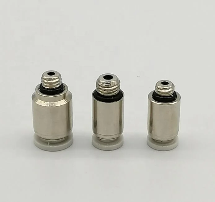 Mini Male Straight Pneumatic tube connector POC-C tube fitting Compact Push In Fitting Male Straight brass nickel plated for air