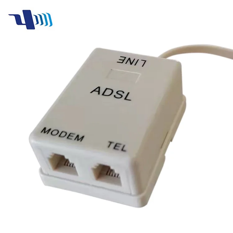 US ADSL RJ11 6P2C Telephone Splitter with Cable 100mm