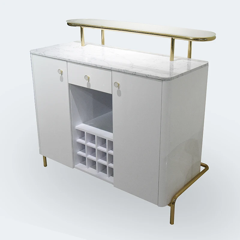 Luxury Vintage Modern Living Room Furniture White Wood Wooden Buffet Sideboard Mini Corner Home Coffee Wine Bar Cabinet For Home