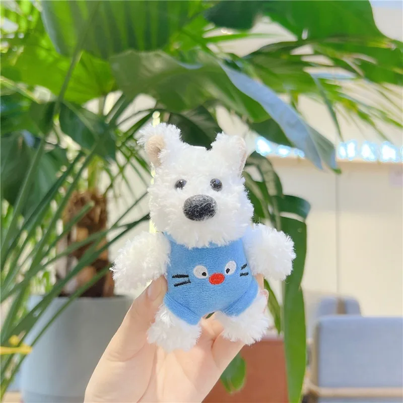12cm HOT Design plush doll dog Puppy west highland white terrier keychains Toys bag hanging stuffed animal toy For Claw Machine