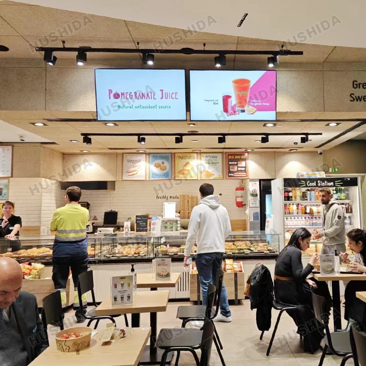 32 43 50 55 inch menu display screen lcd wall mount restaurant coffee fast food indoor menu board digital