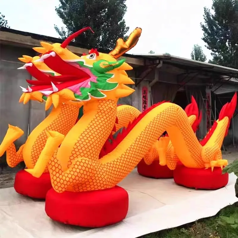 Realistic Inflatable Golden Dragon Advertising Inflatables Animal Cartoon Toys Giant Inflatable Chinese Dragon For Event