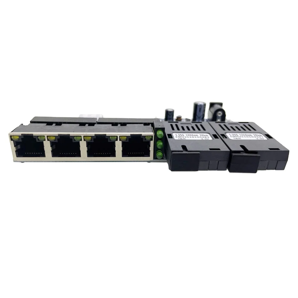 Оптоволоконное оборудование 2SC 4RJ45 Gigabit Ethernet 10/100/1000 волоконно-оптический медиа конвертер Переключатель PCBA плата оптический трансивер ftth MC